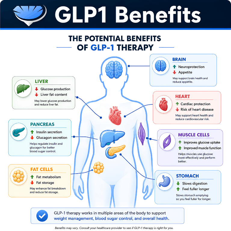 GLP-1 Weight Loss Benefits Infographic | FL weight loss clinic